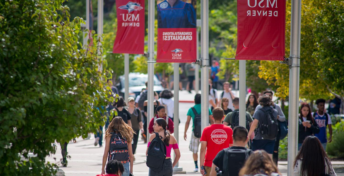 A busy day on Auraria Campus.